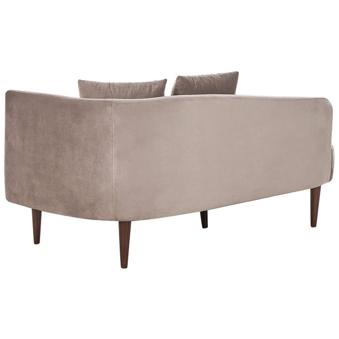 Beliani - CHAUMONT - Chaise longue - Taupe - Rechterzijde - Fluweel