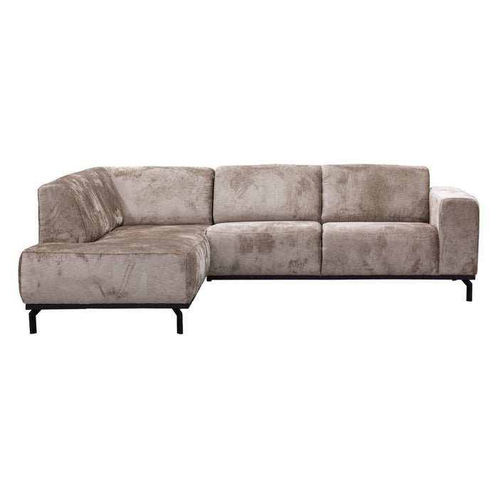 Giga Meubel - Hoekbank Taupe - 3-Zits Links - 256x188x77cm - Monza