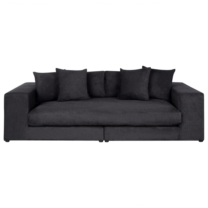 Beliani - GLORVIKA - Driezitsbank - Zwart - Polyester