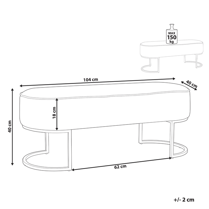 Beliani - MILRY - Voetenbank - Beige - Polyester
