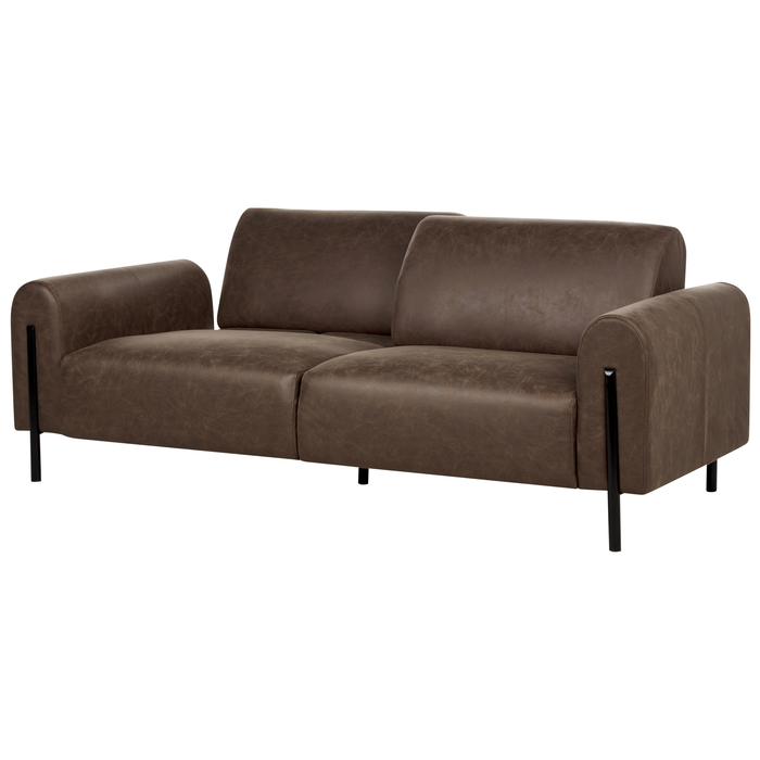 Beliani - ASKIM - Driezitsbank - Donkerbruin - Polyester