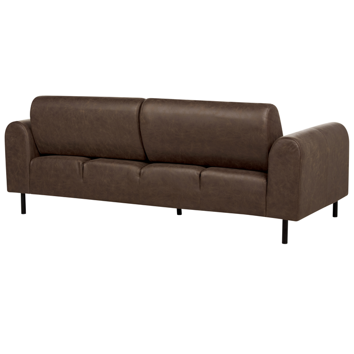 Beliani - ASKIM - Driezitsbank - Donkerbruin - Polyester