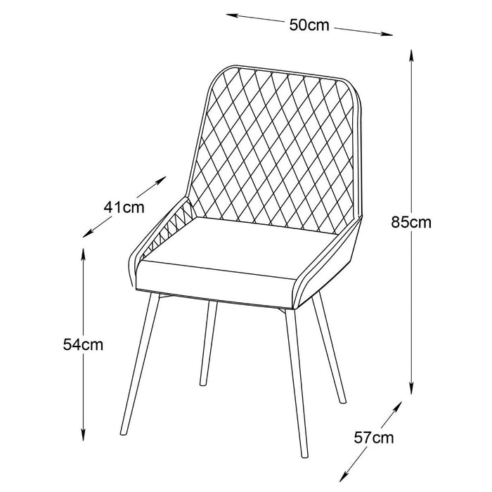 Nordic Home Bernt eetkamerstoel - velvet - grijs