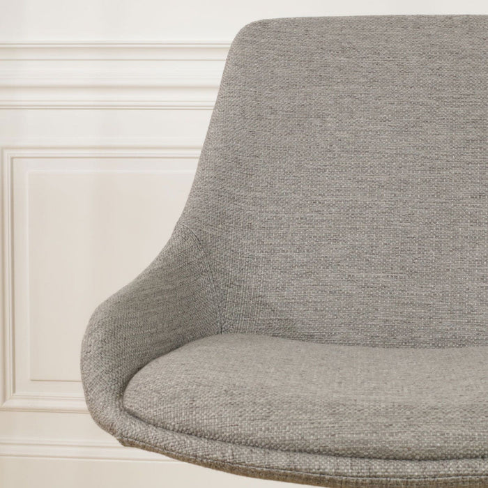 Nolon Nora-Isa Eetkamerstoel Warm Grijs - Stof - Wit Onderstel