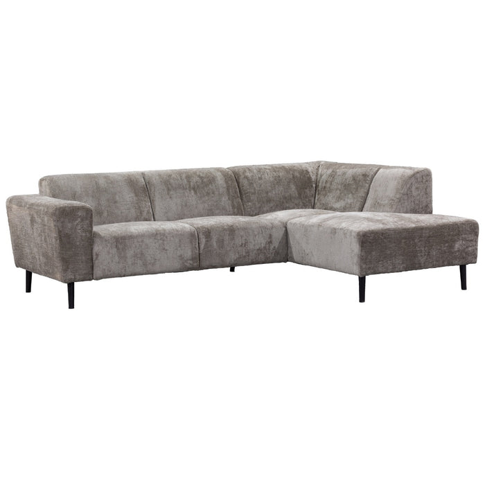 Giga Meubel - Hoekbank Taupe - 3-Zits Rechts - 242x160x73cm - Turin