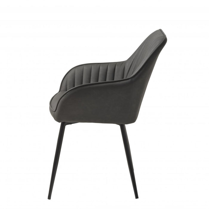 Nordic Home Kjell armstoel - pu leer - donkergrijs