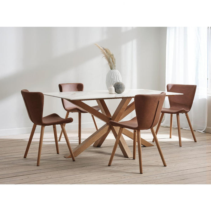 Nordic Home Orla eetkamerstoel - pu-leer - taupe