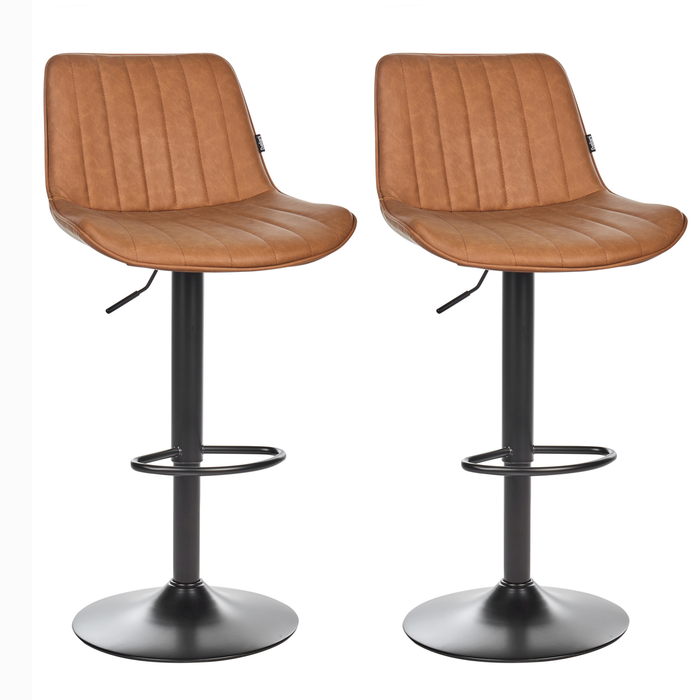 Beliani - DUBROVNIK - Barkruk set van 2 - Goudbruin - Kunstleer