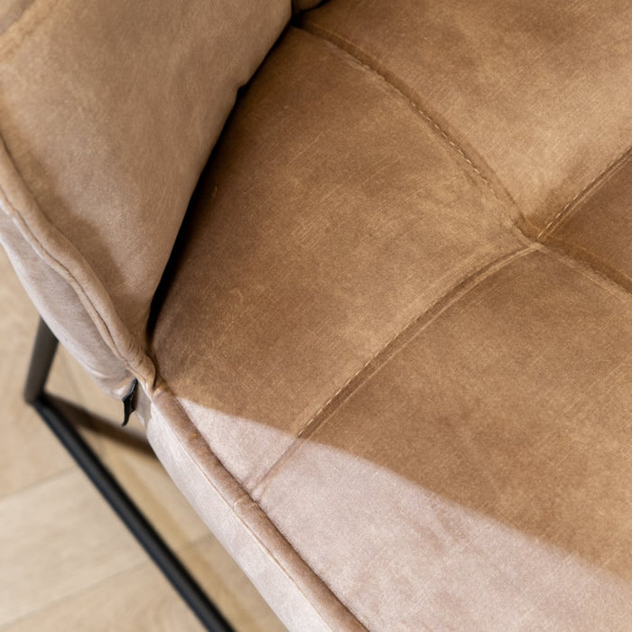 Bronx71 Velvet barkruk Janna taupe 82 cm