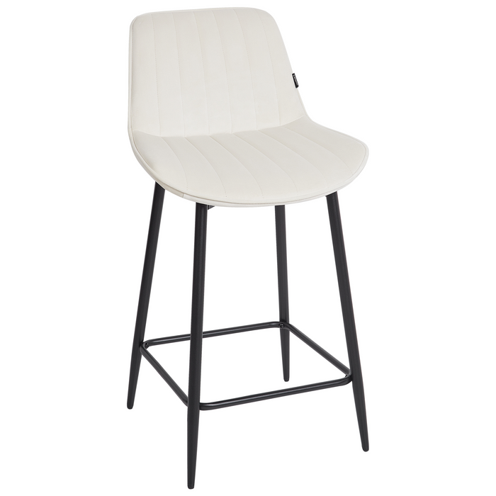 Beliani - DUBROVNIK - Barkruk set van 2 - Lichtbeige - Fluweel