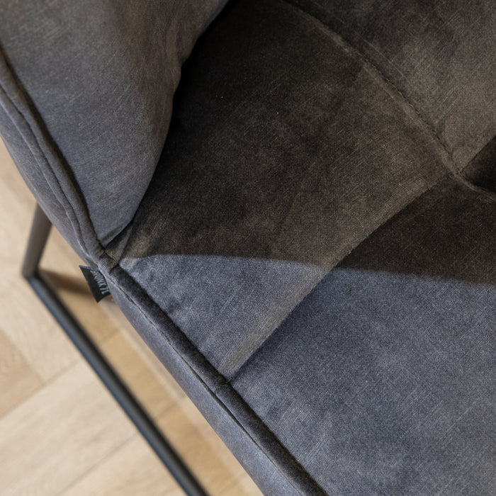 Bronx71 Velvet barkruk Janna antraciet 70 cm