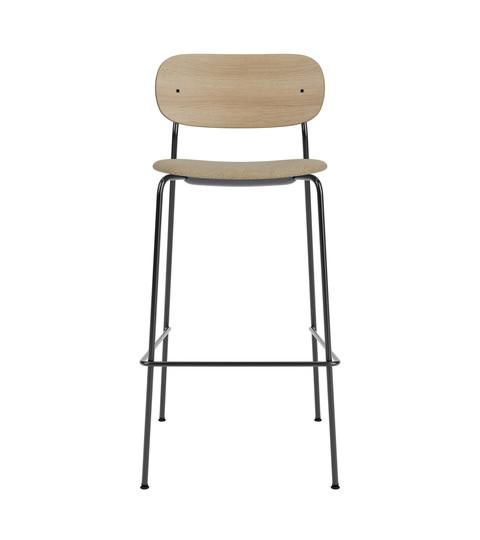 Audo Copenhagen Co Bar barkruk H105 zitting Bouclé 02 naturel eiken