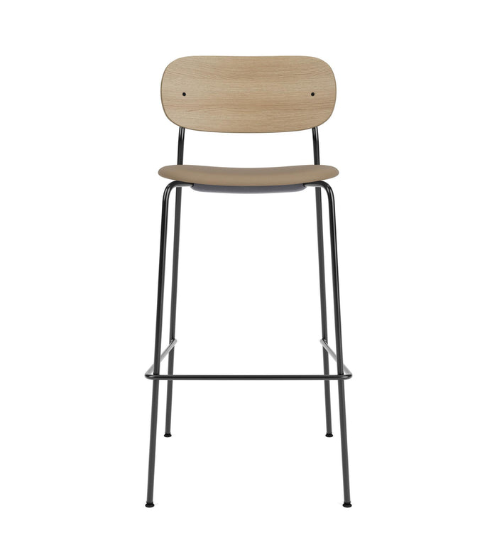 Audo Copenhagen Co Bar barkruk H105 zitting Bouclé 02 naturel eiken