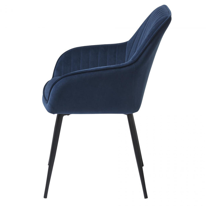 Nordic Home Kjell armstoel - velvet - blauw