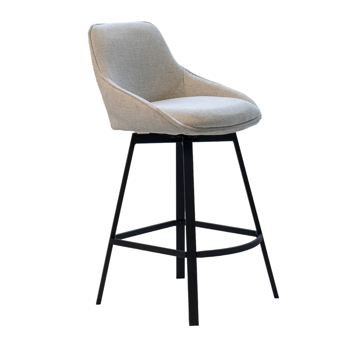 Giga Meubel - Barstoel Stof Beige - Zithoogte	65cm - Roos - Set van 2