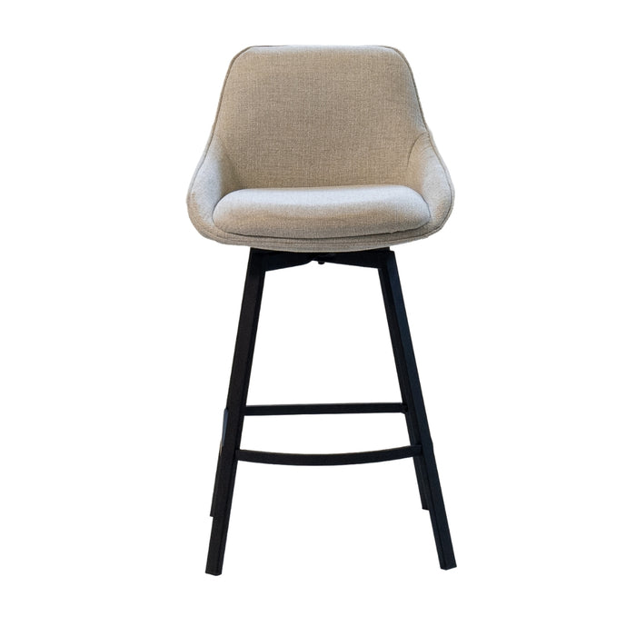 Giga Meubel - Barstoel Stof Beige - Zithoogte	65cm - Roos - Set van 2