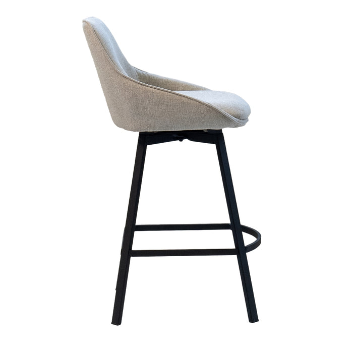 Giga Meubel - Barstoel Stof Beige - Zithoogte	65cm - Roos - Set van 2