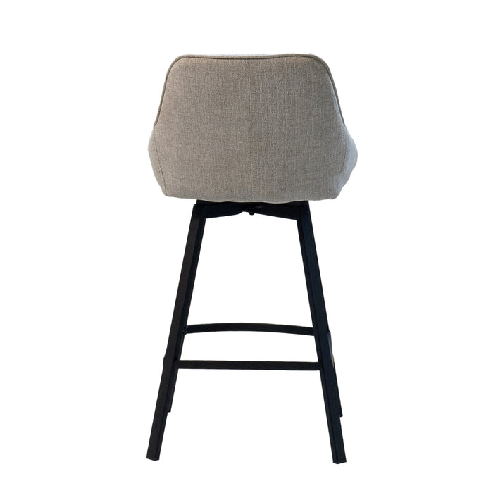 Giga Meubel - Barstoel Stof Beige - Zithoogte	65cm - Roos - Set van 2