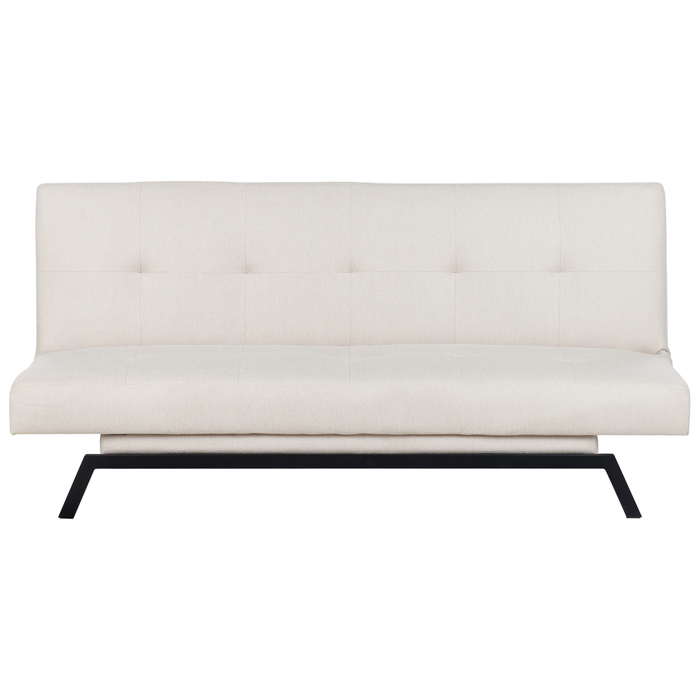 Beliani - LEEDS - Slaapbank 3-zits - Gebroken wit - Polyester