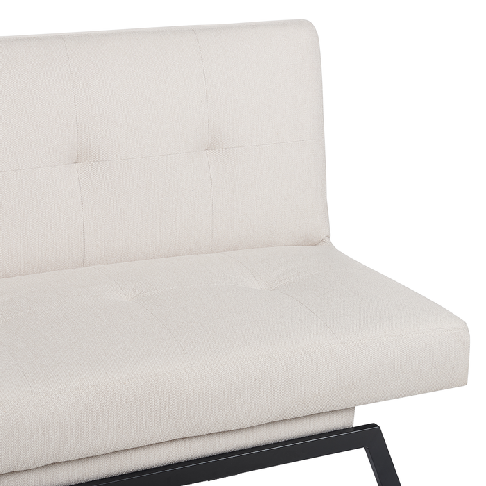 Beliani - LEEDS - Slaapbank 3-zits - Gebroken wit - Polyester