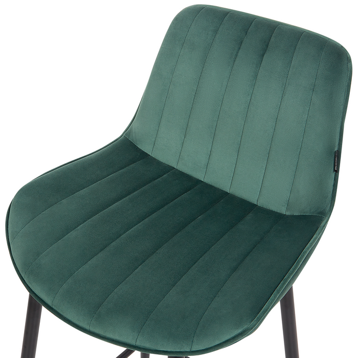 Beliani - DUBROVNIK - Barkruk set van 2 - Smaragdgroen - Fluweel