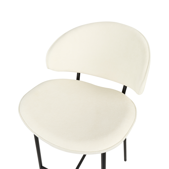 Beliani - KIANA - Barkruk set van 2 - Lichtbeige - Polyester