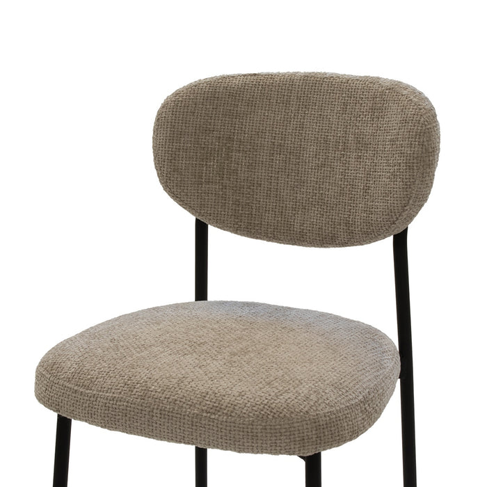 Giga Meubel - Barstoel Beige Stof - 44x50x97cm - Vajèn - Set van 2