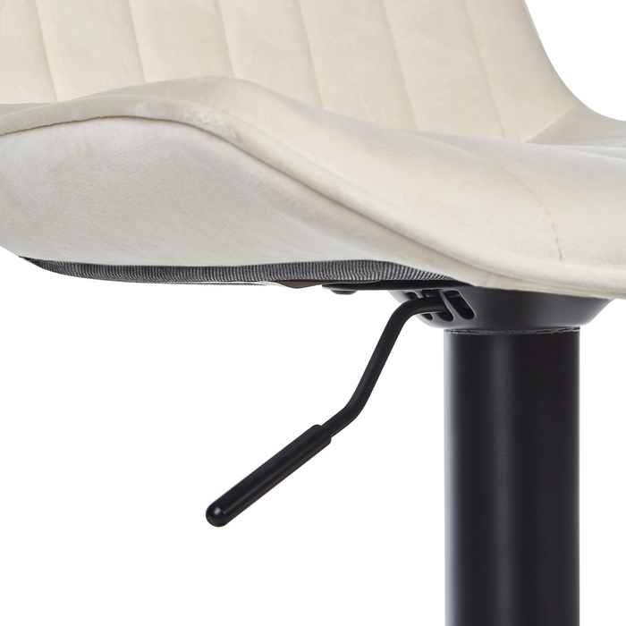 Beliani-DUBROVNIK-Barkruk verstelbaar set van 2-Lichtbeige-Fluweel