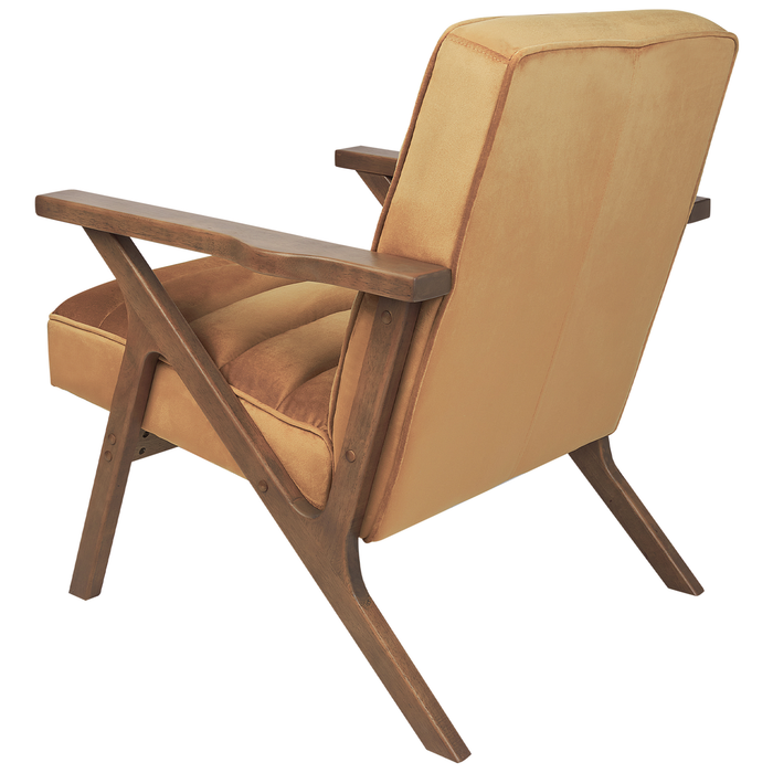 Beliani - KISA - Fauteuil - Bruin - Fluweel