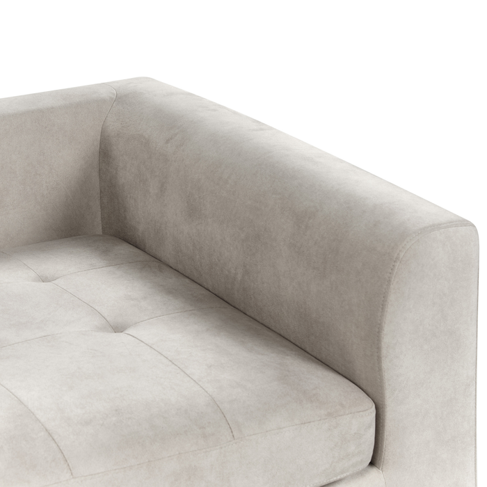 Beliani - FLAM - Hoekbank - Lichtgrijs - Rechtszijdig - Fluweel