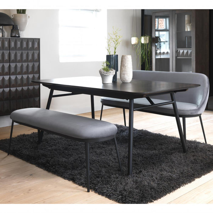 Nordic Home Arvid bankje - 140 cm - leer - grijs