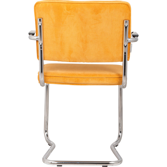 Zuiver Ridge Rib Kink Eetkamerstoelen leuning Geel - Set van 2