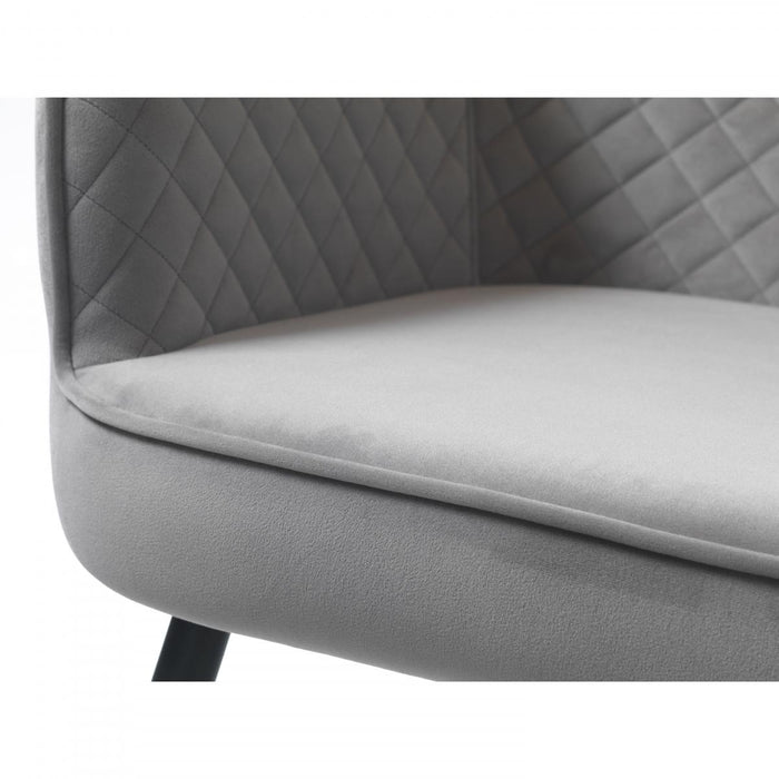 Nordic Home Viggo eetkamerbank - 129 cm - velvet - grijs