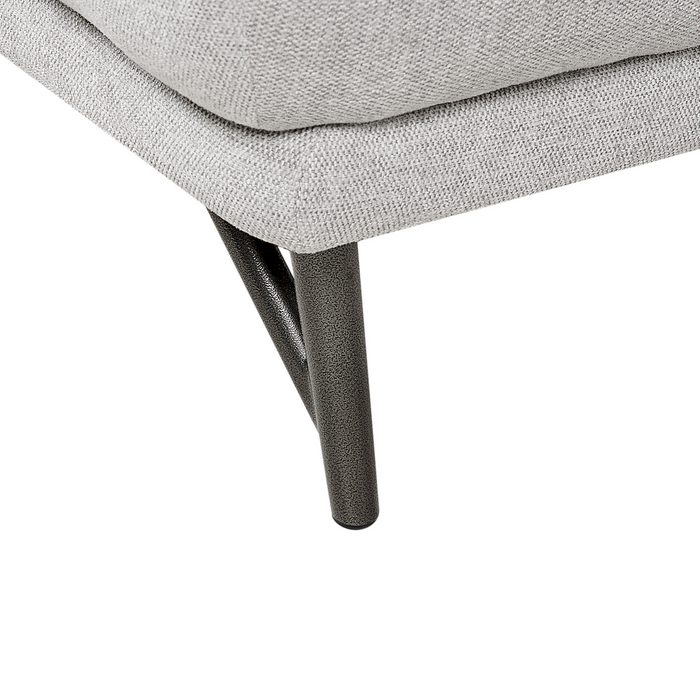 Beliani - ELGA - Hoekbank - Lichtgrijs - Rechtszijdig - Linnen