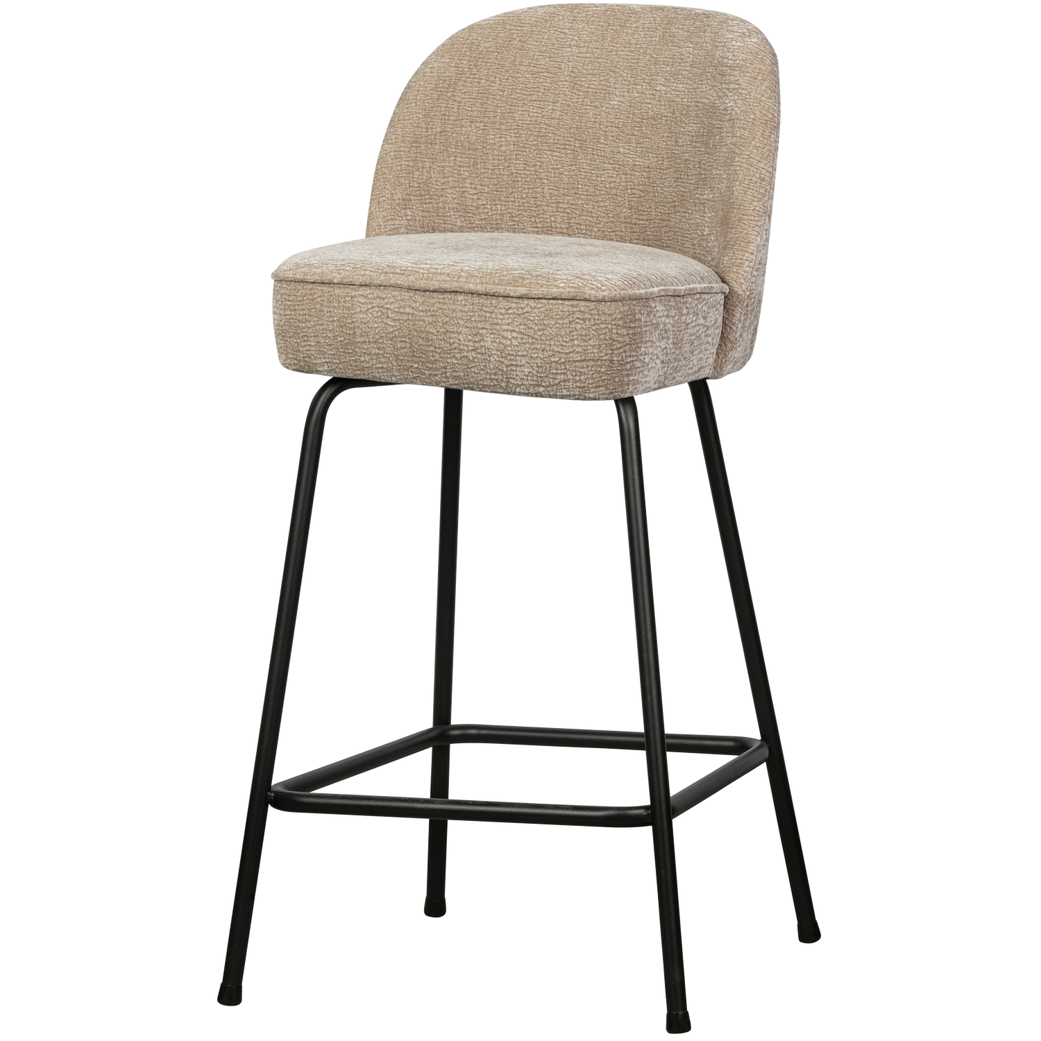 WOOOD Vogue Barkruk H 89 cm - Polyester - Sand