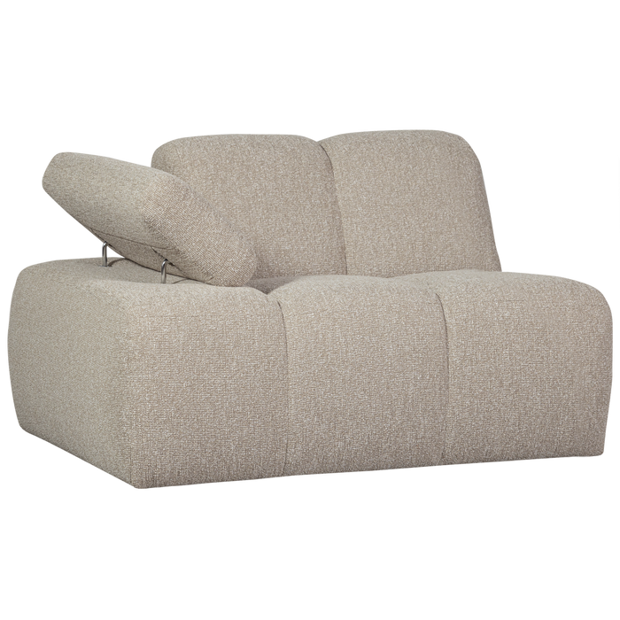 WOOOD Mojo 1-Zits Bank Met Arm Links - Bouclé - Beige - 74x120x97