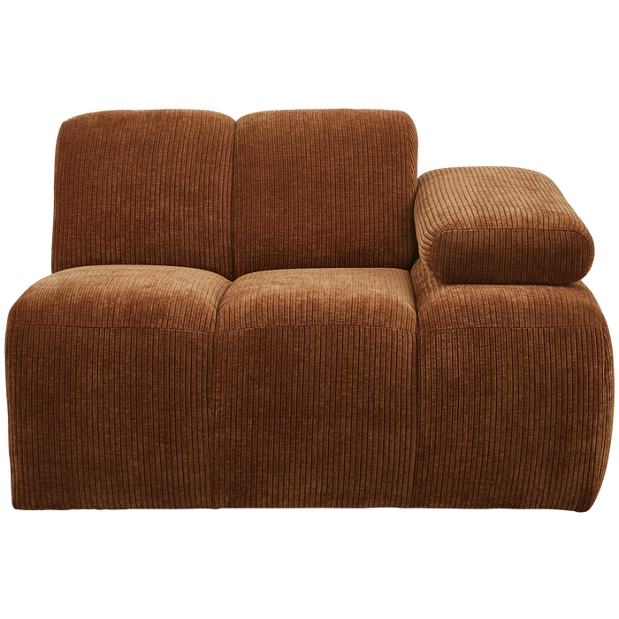 WOOOD Mojo 1-Zits Bank Met Arm Rechts - Ribstof - Roest Bruin