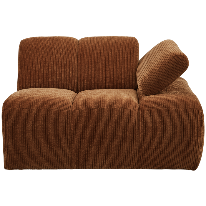 WOOOD Mojo 1-Zits Bank Met Arm Rechts - Ribstof - Roest Bruin