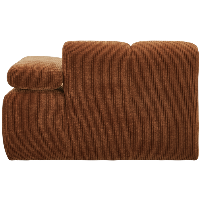 WOOOD Mojo 1-Zits Bank Met Arm Rechts - Ribstof - Roest Bruin