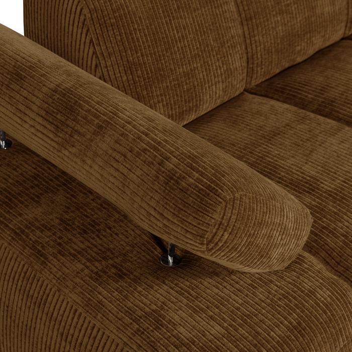 WOOOD Mojo 1,5-Zits Bank Met Arm Links - Ribstof - Geel - 74x160x97