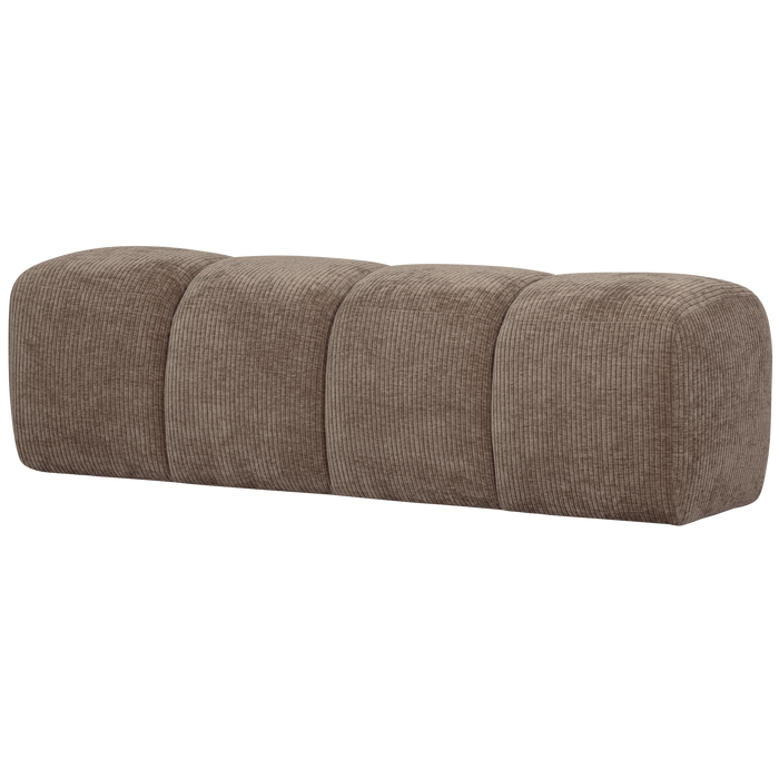 WOOOD Mojo Eetbankje 164 cm - Ribstof - Donker Zand - 49x164x45