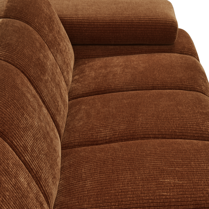 WOOOD Mojo 2-Zits Bank Met Arm Rechts - Ribstof - Roest Bruin