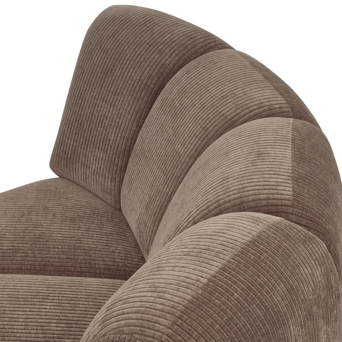 WOOOD Mojo Bank Hoekelement - Ribstof - Donker Zand - 75x68x77