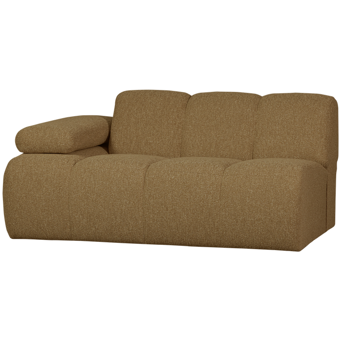 WOOOD Mojo 1,5-Zits Bank Met Arm Links - Bouclé - Geel|Bruin