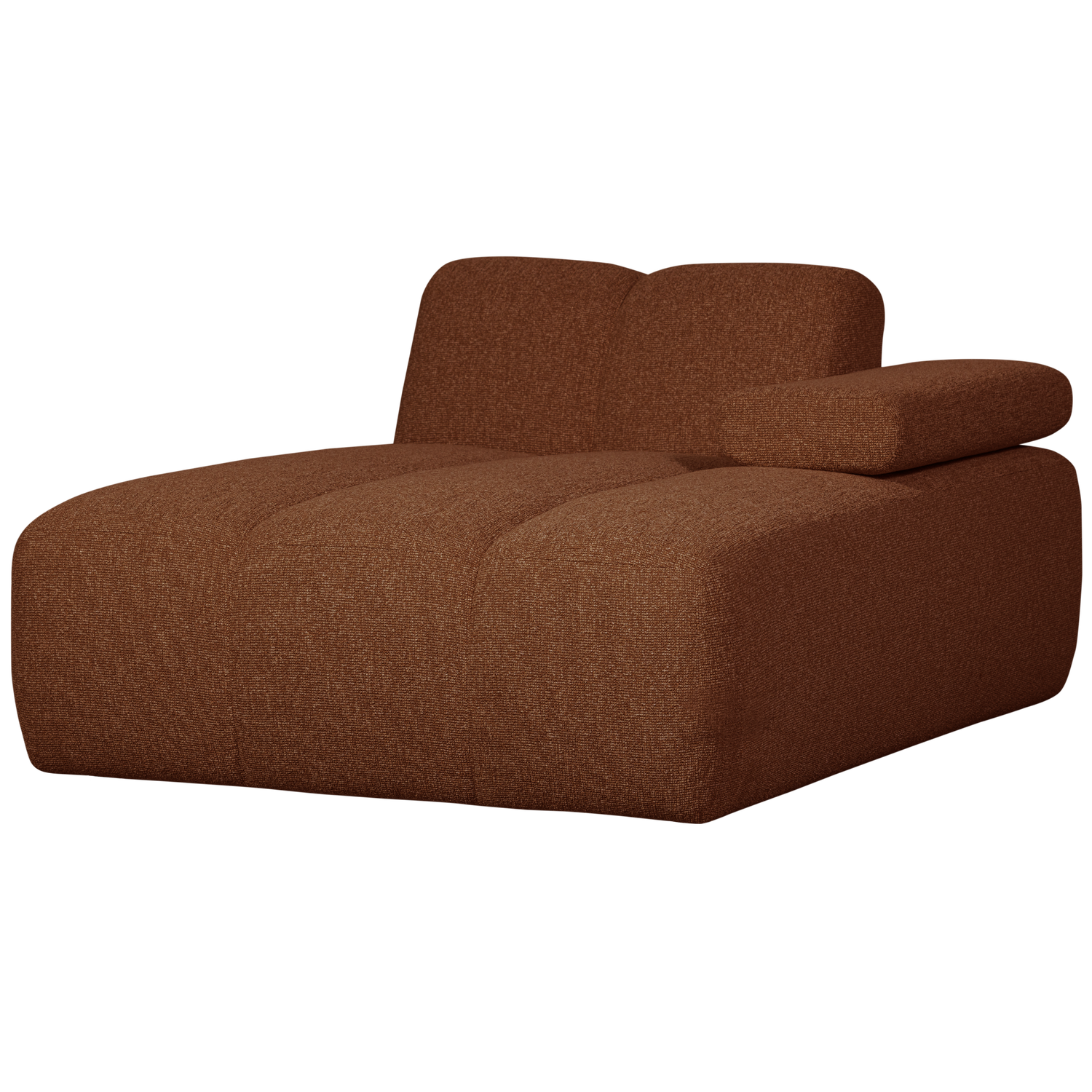 WOOOD Mojo Chaise Longue Elementenbank Rechts - Bouclé - Roest Bruin