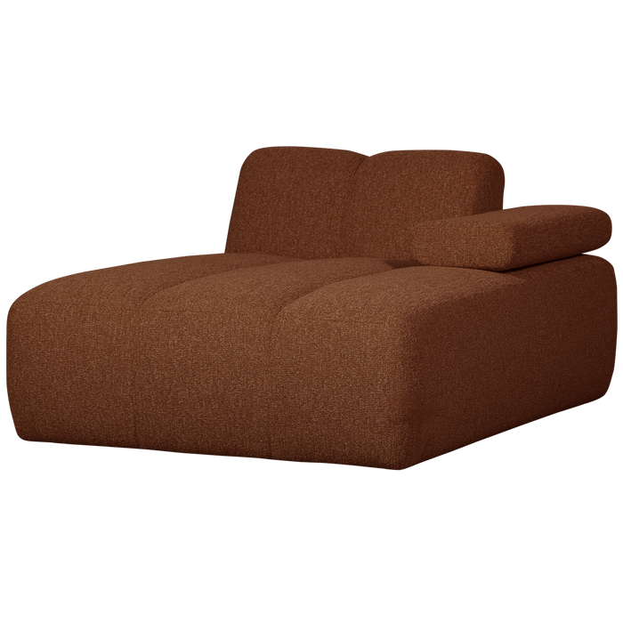WOOOD Mojo Chaise Longue Elementenbank Rechts - Bouclé - Roest Bruin