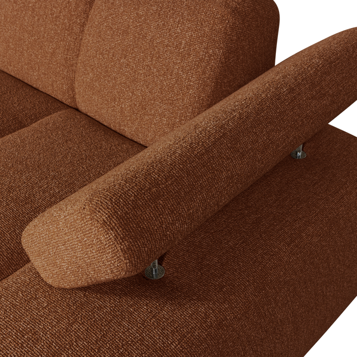 WOOOD Mojo Chaise Longue Elementenbank Rechts - Bouclé - Roest Bruin
