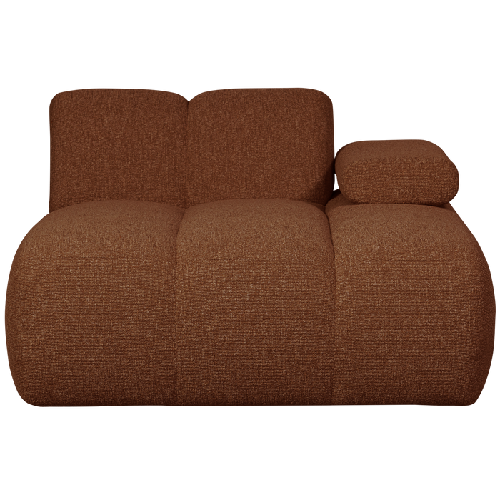 WOOOD Mojo Chaise Longue Elementenbank Rechts - Bouclé - Roest Bruin