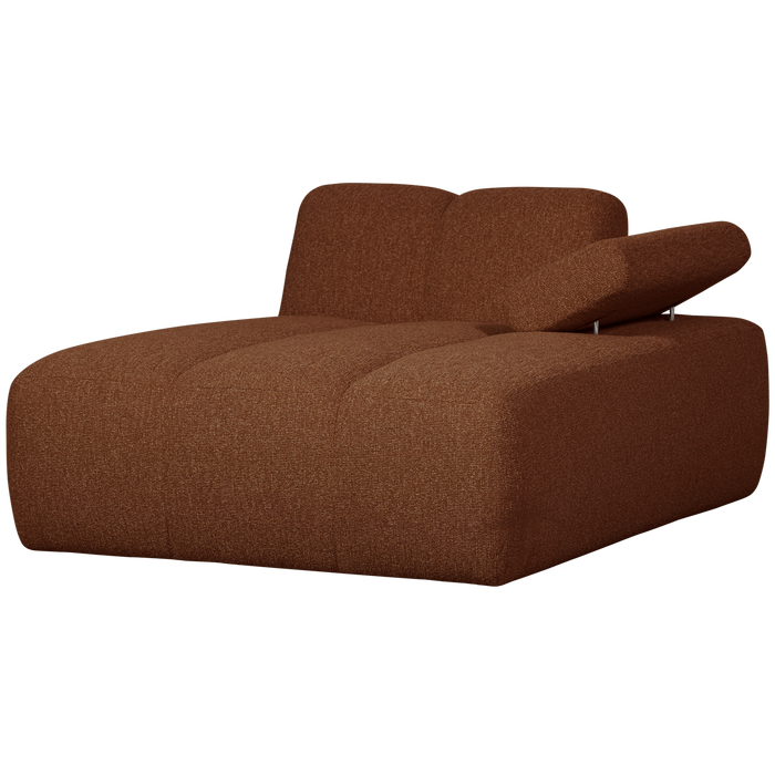 WOOOD Mojo Chaise Longue Elementenbank Rechts - Bouclé - Roest Bruin