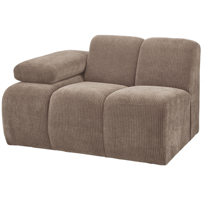 WOOOD Mojo 1-Zits Bank Met Arm Links - Ribstof - Zand - 74x120x97